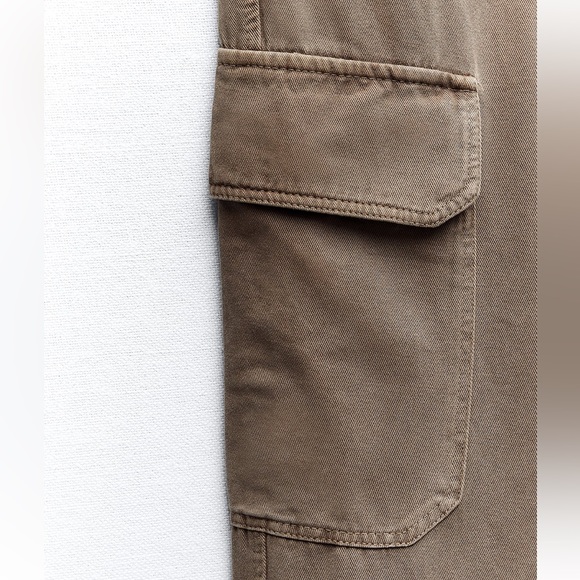 Zara straight leg cargo pants with high waist NWT - Picture 7 of 8